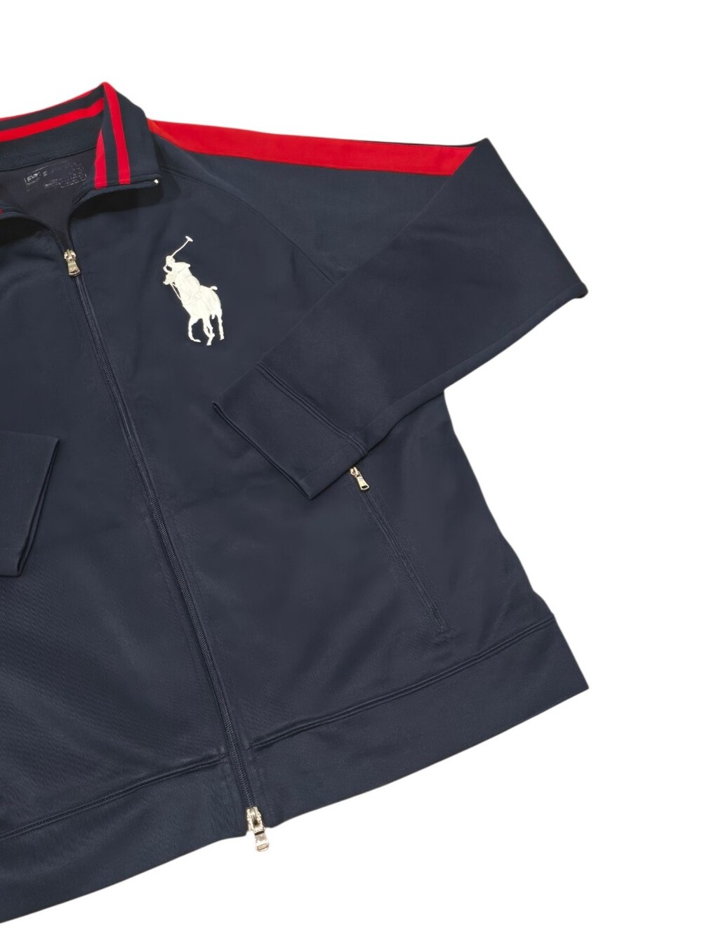Polo Ralph Lauren Big Pony Men’s Track Jacket USA Size XL Navy/Red/White - Picture 6 of 14